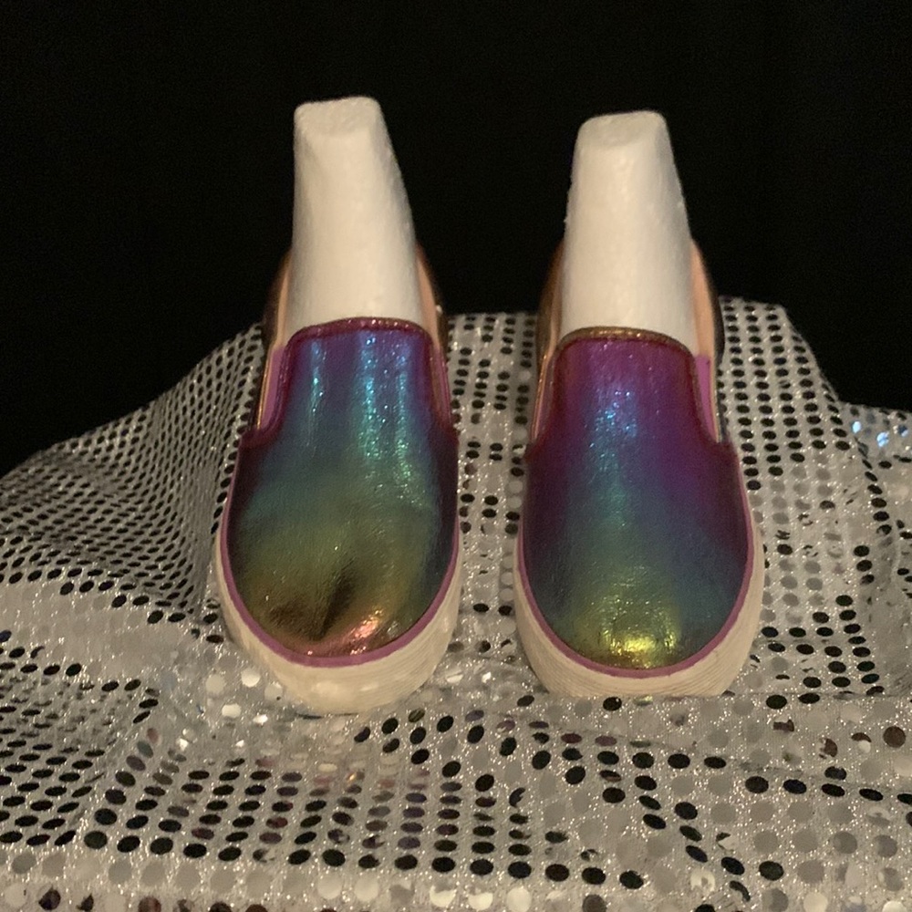 Slip on shoes-Kids Rainbow iridescent